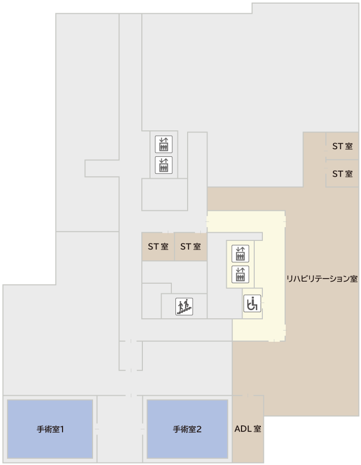 3階：リハビリ・手術・厨房