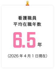 看護職員平均在職年数 6.5年（2026年4月1日現在）